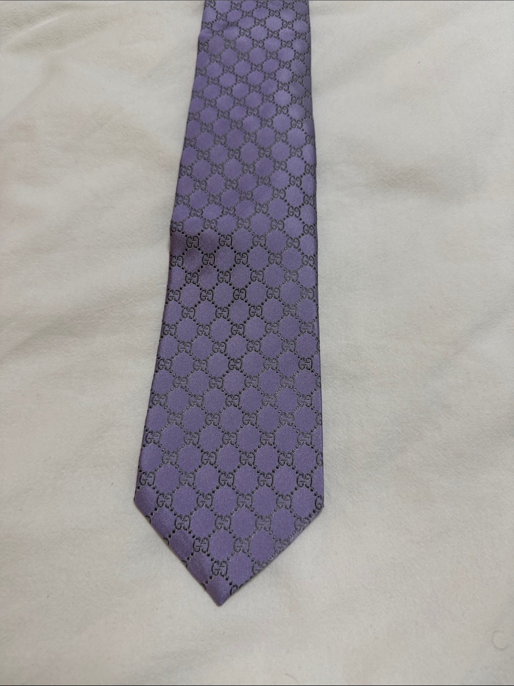 Gucci Purple GG Monogram Silk Tie